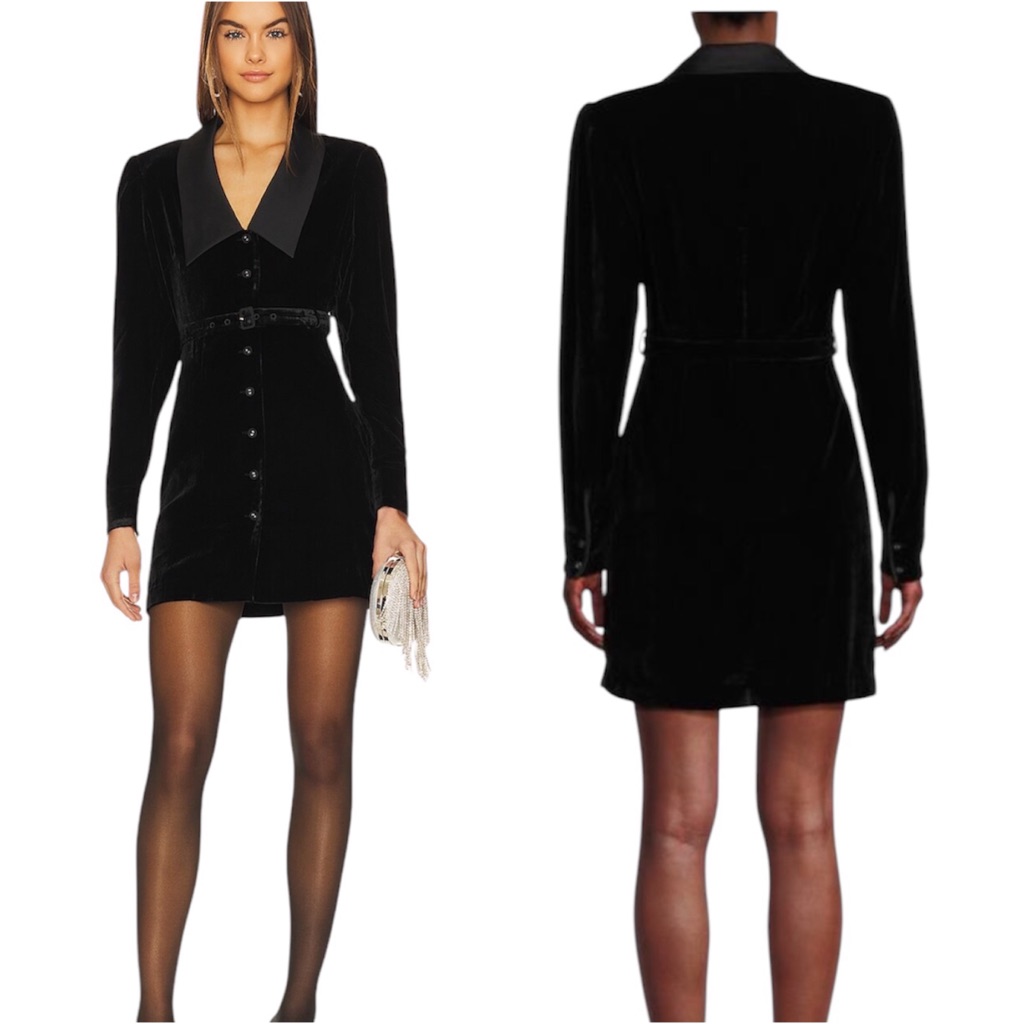 Favorite Daughter Black Velvet Dress